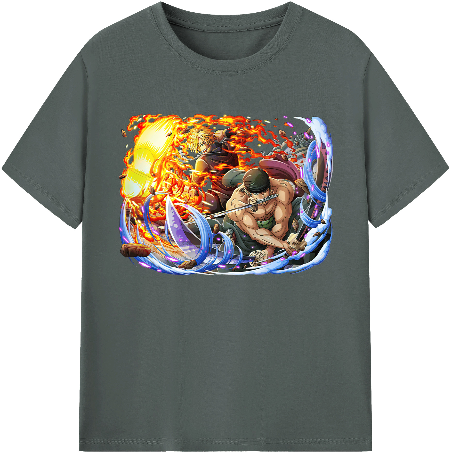 ワンピース ロロノア・ゾロ ONE PIECE Roronoa Zoro 綿100％ メンズ半袖Tシャツ｜肌触りやわらか＆通気性